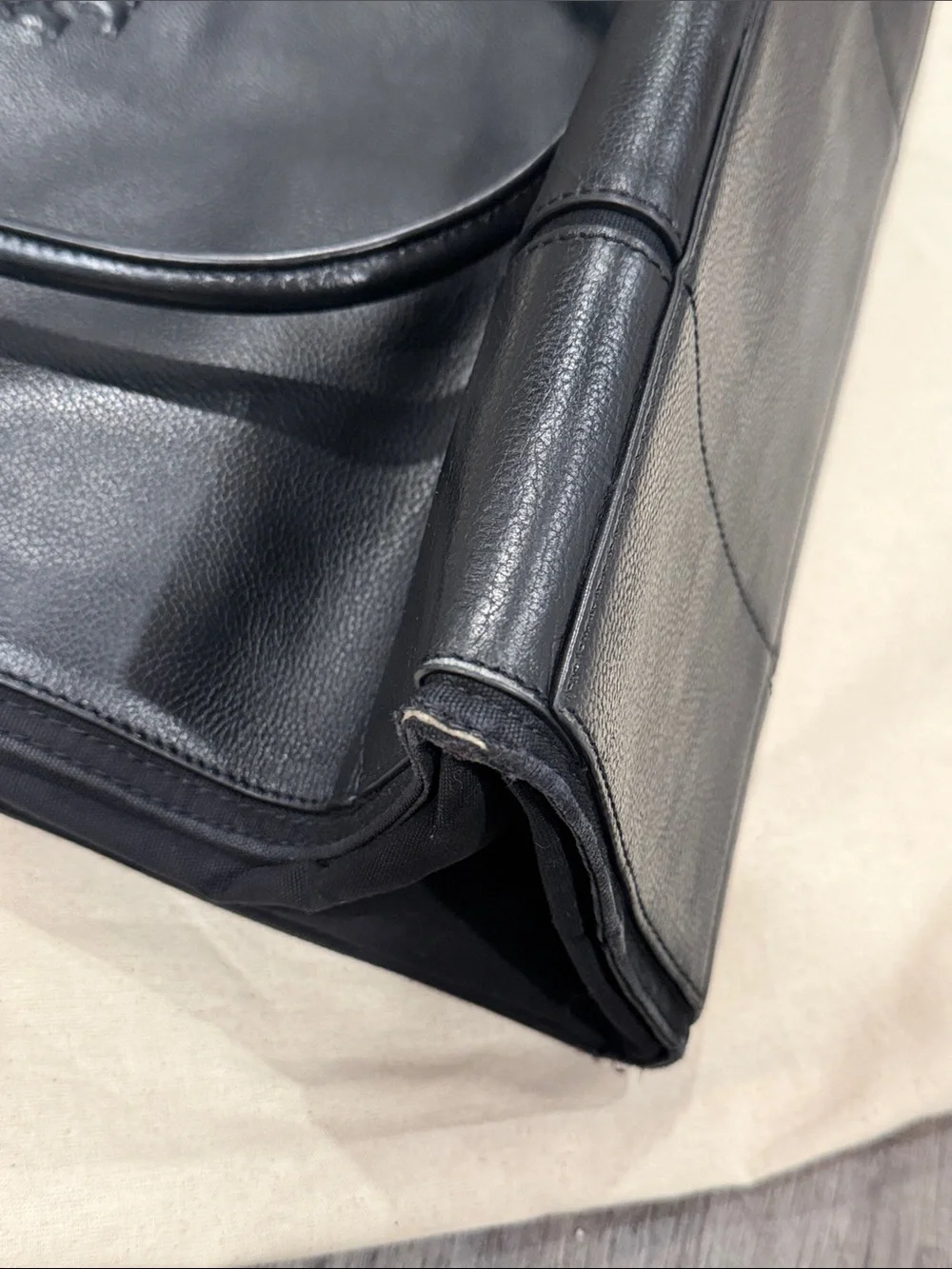 Tory Burch Ella Black Leather Tote Bag
